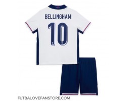 Anglicko Jude Bellingham #10 Domáci Detský futbalový dres ME 2024 Krátky Rukáv (+ trenírky)